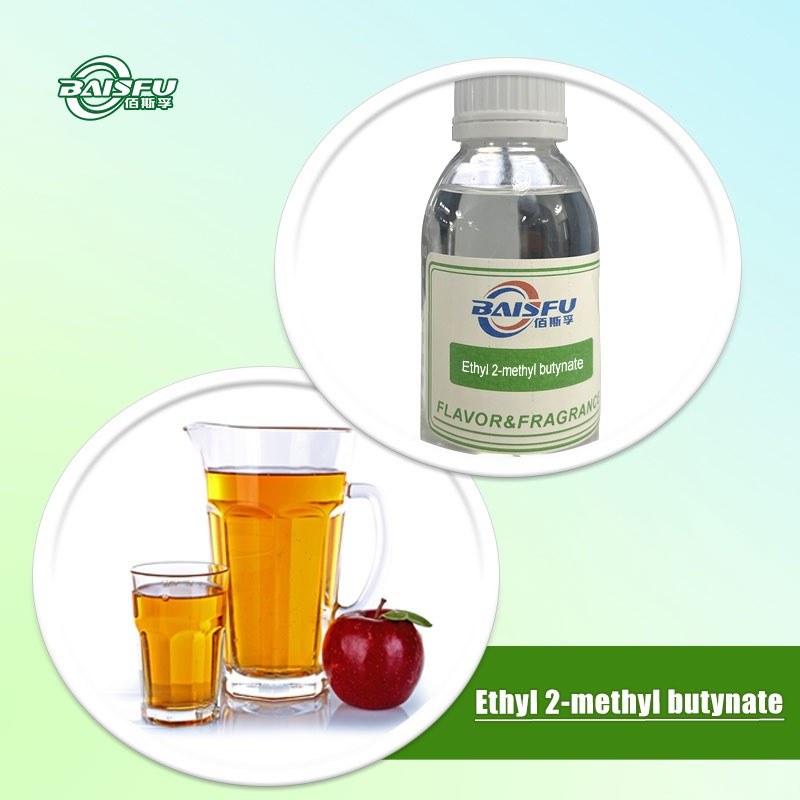 Colorless liquid Ethyl 2-methyl butynate with a strong apple peel odor, high purity guaranteed